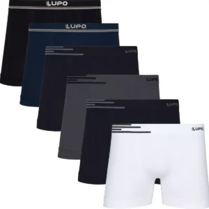 Kit De 6 Cuecas Boxer Basic Microfibra Lupo Sem Costura